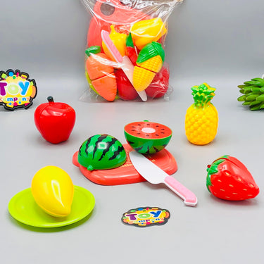 8Pcs Pretend Play Vegetable & Fruit Cutting Set